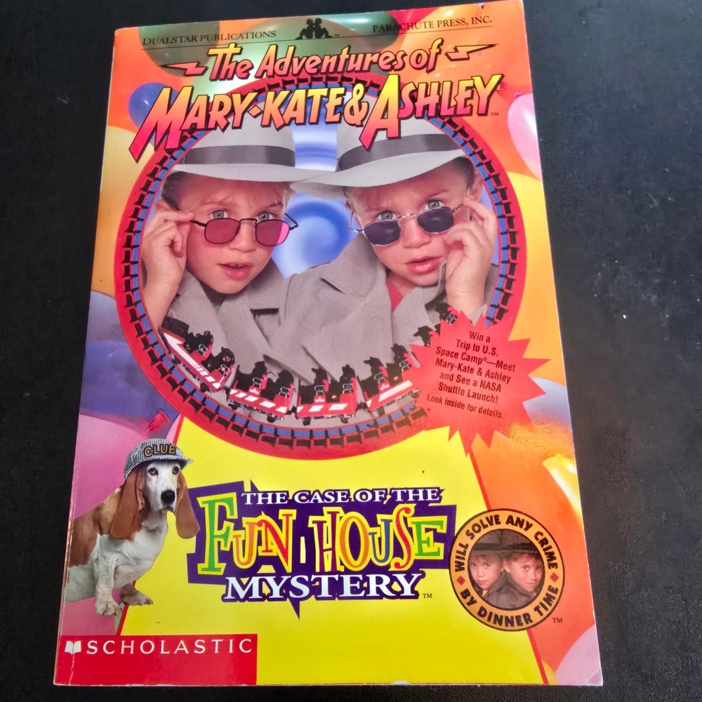 Vintage 90s Scholastic Mary-Kate & Ashley Fun House Mystery Book Kids Y2K 1996